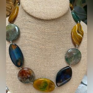 Gemstone necklace, handmade, adjustable to 21”